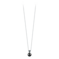 Pendentif perle noire et tête de mort liées