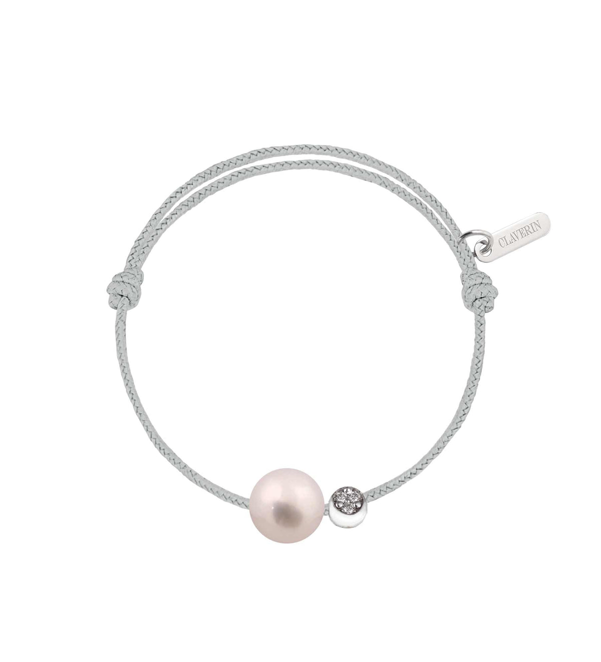 Baby Diamond Moon cordon gris perle