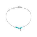 Bracelet Blue Rosary or blanc