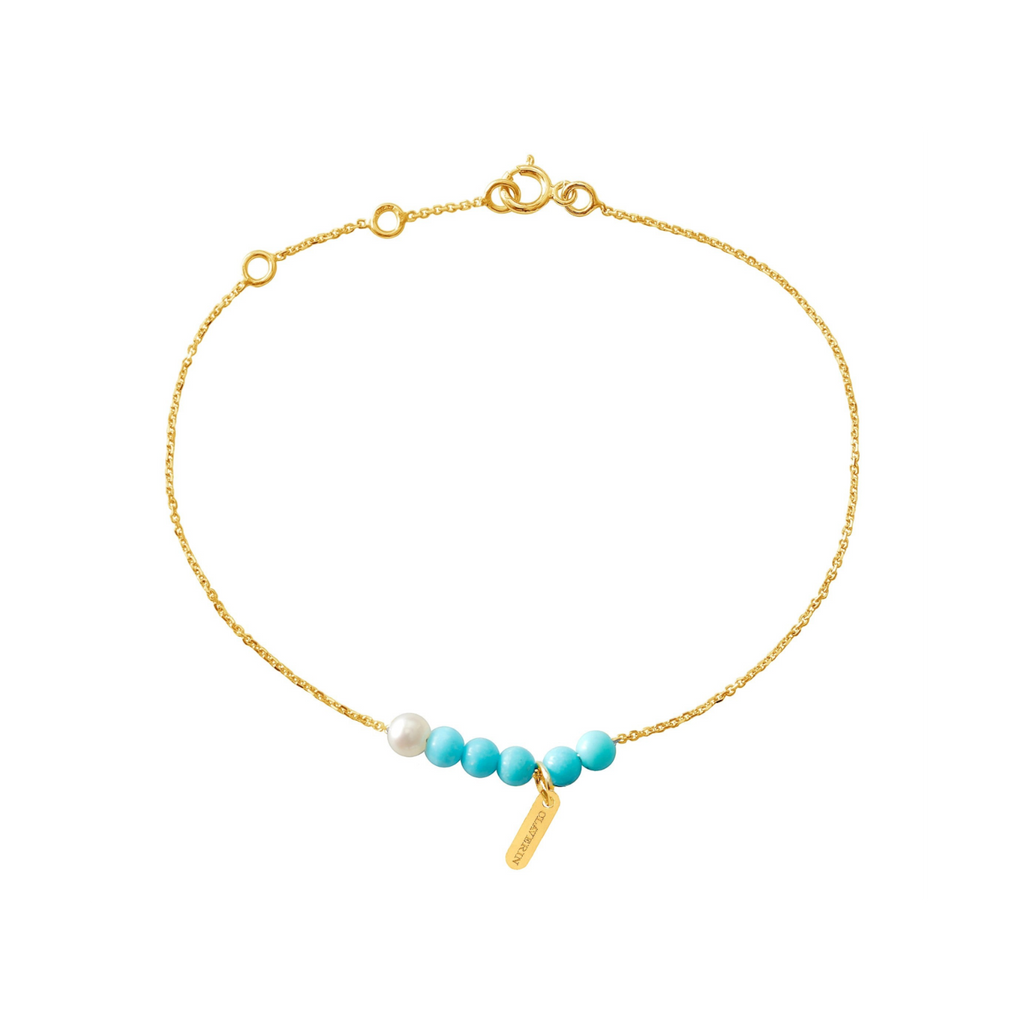 Bracelet Blue Rosary or jaune