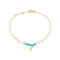 Bracelet Blue Rosary or jaune