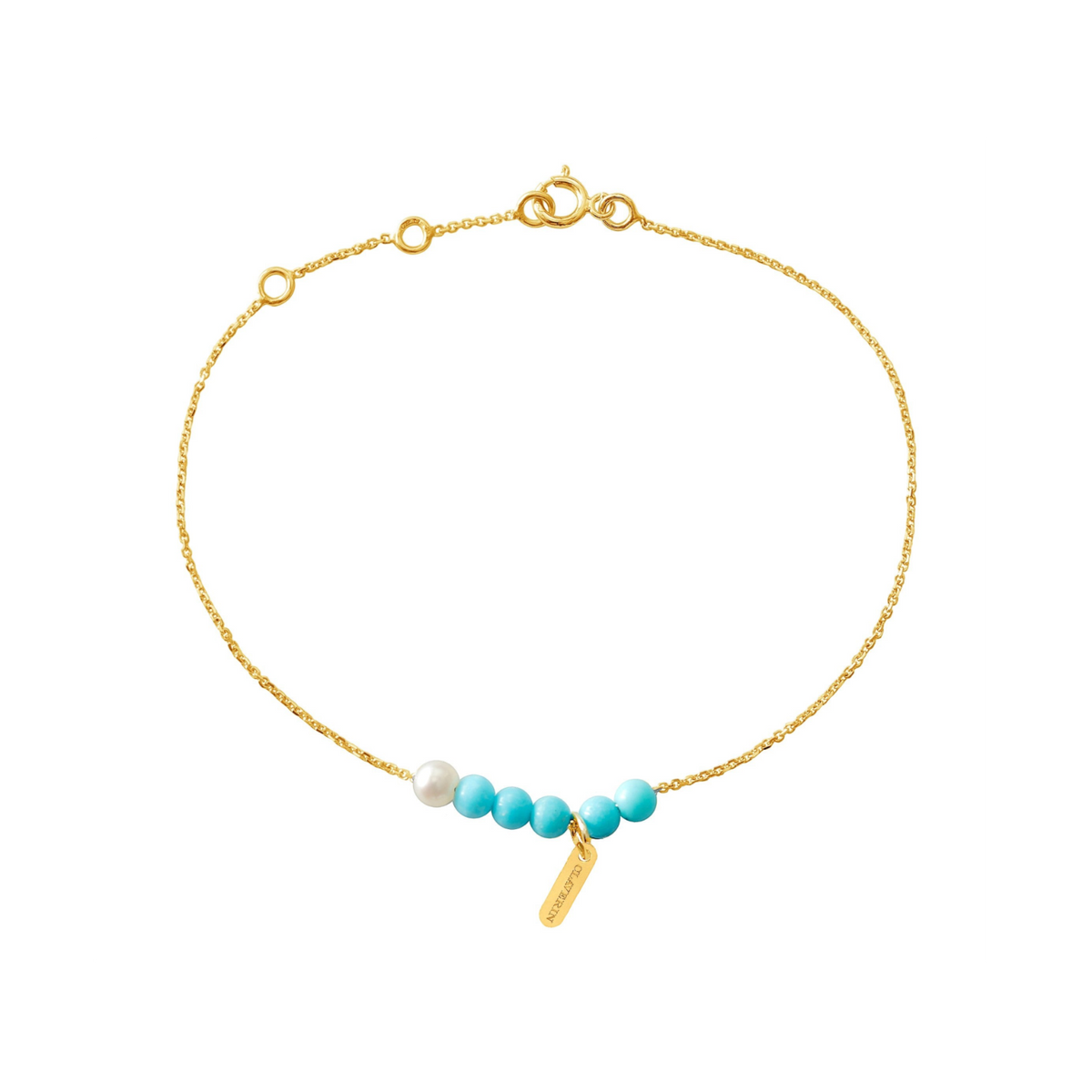 Bracelet Blue Rosary or jaune