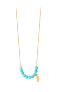 Collier blue rosary or jaune
