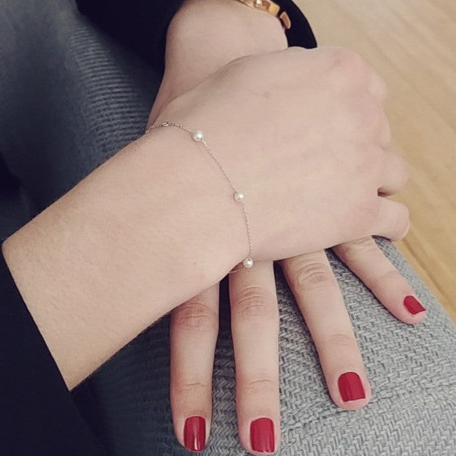 Bracelet Give me 5 perles blanches