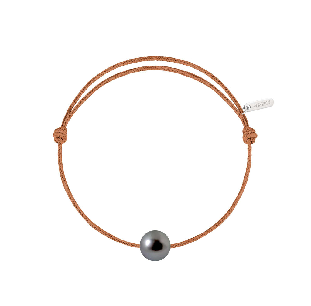 Simply pearly perle noire de Tahiti cordon camel