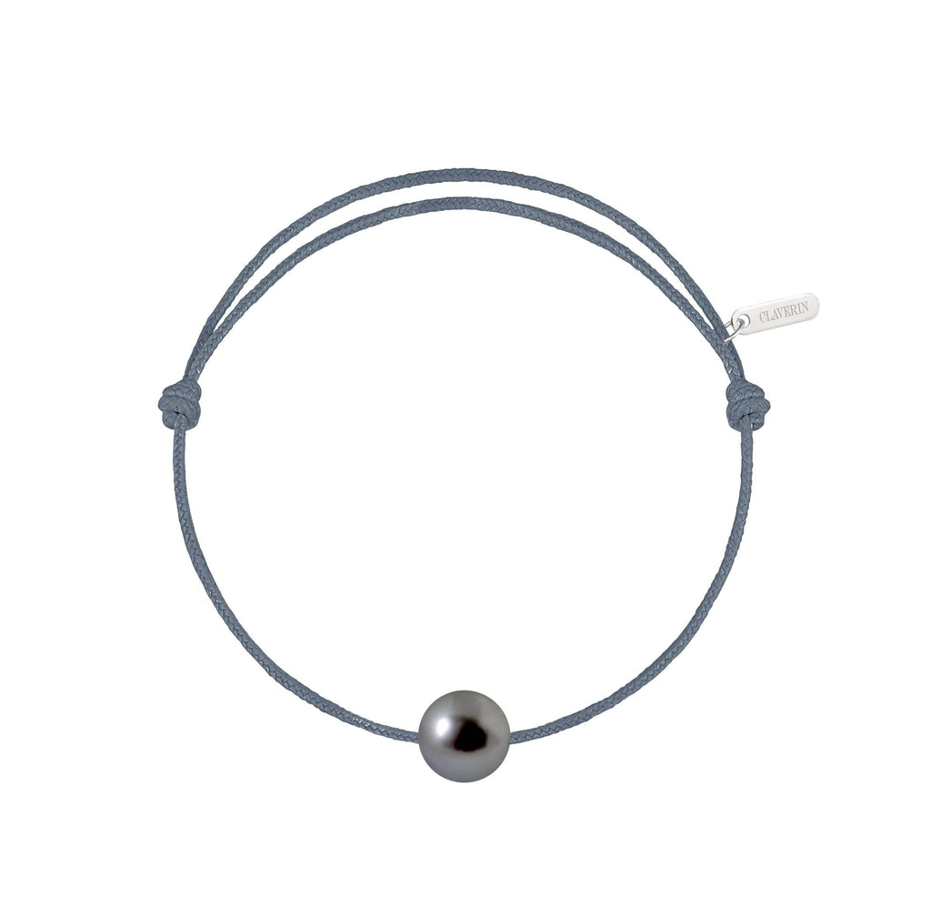 Simply pearly perle noire de Tahiti cordon gris cendré