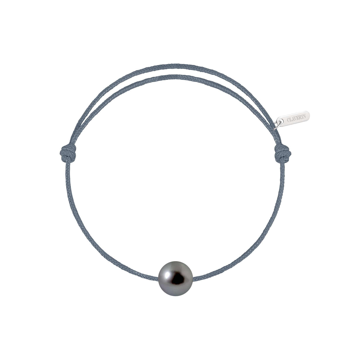Simply pearly perle noire de Tahiti cordon gris cendré