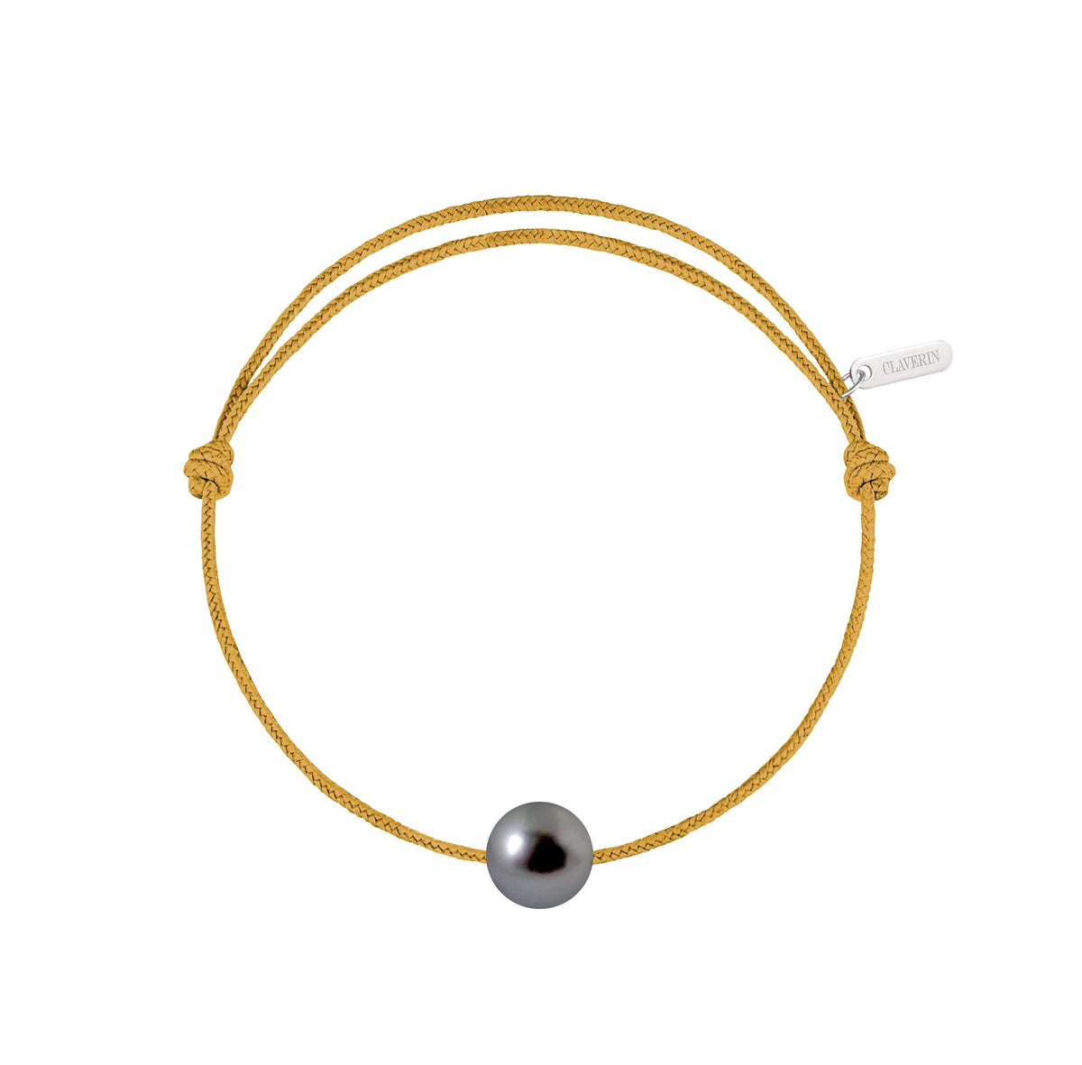 Simply pearly perle noire de Tahiti cordon moutarde