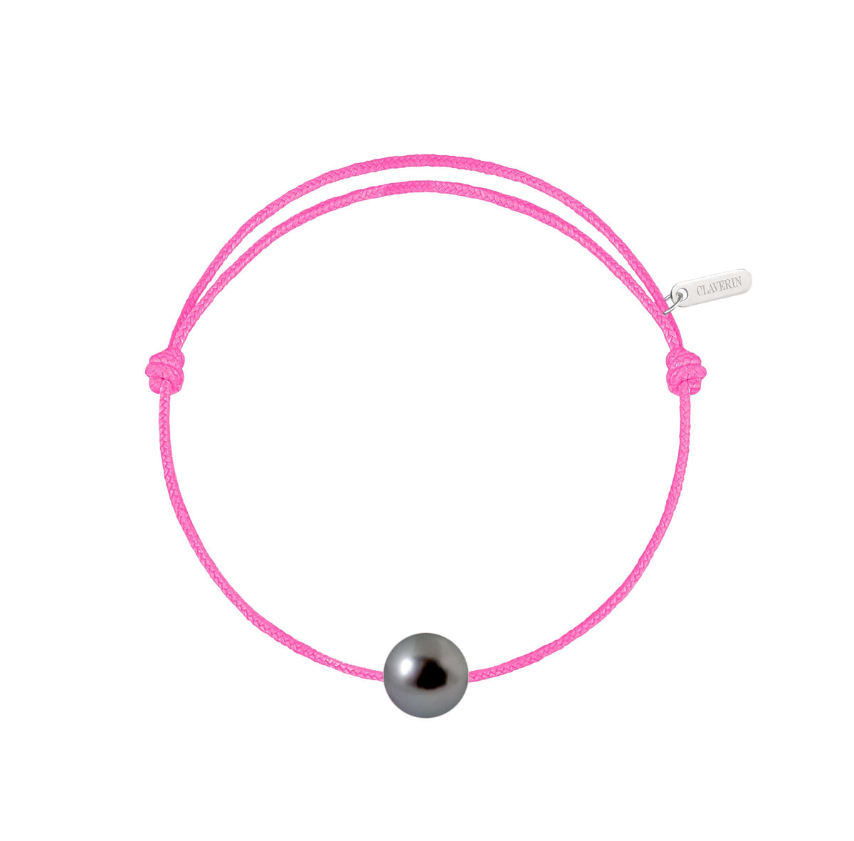 Simply pearly perle noire de Tahiti cordon rose fuchsia