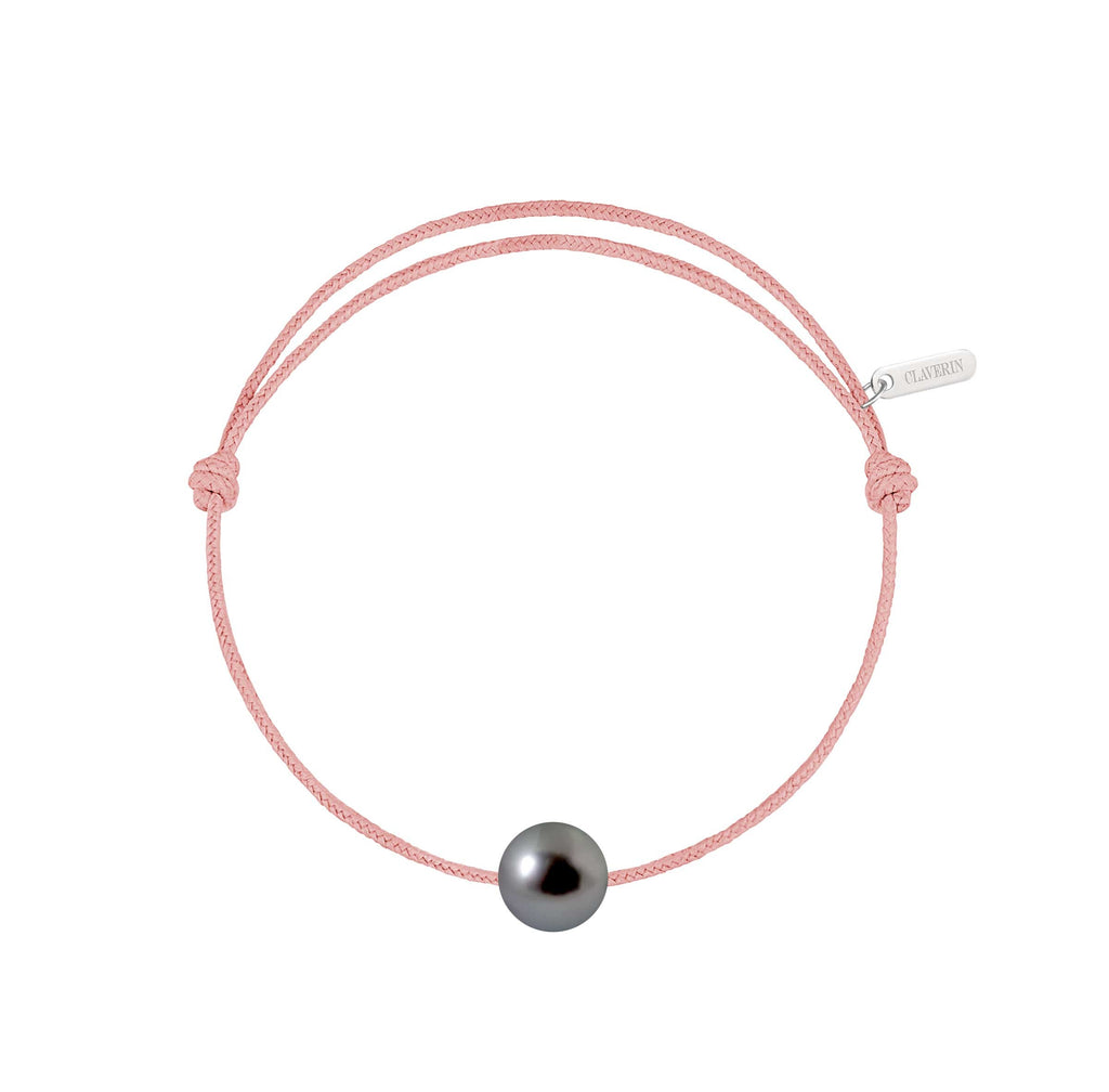 Simply pearly perle noire de Tahiti cordon rose poudré
