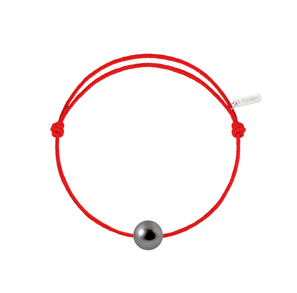 Simply pearly perle noire de Tahiti cordon rouge corail