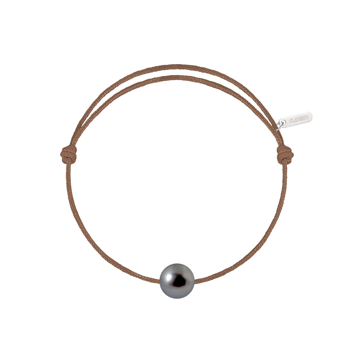 Simply pearly perle noire de Tahiti cordon taupe