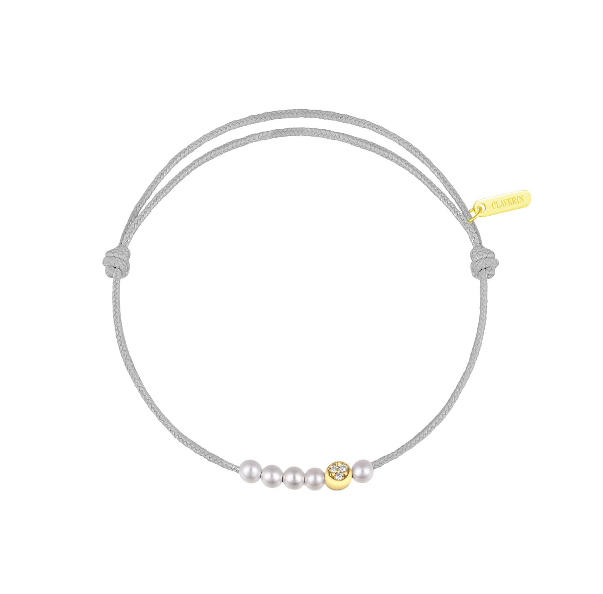 6 Little Diamond Moon cordon gris perle