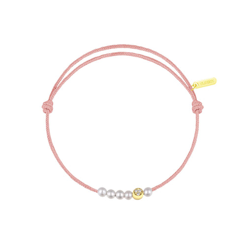 6 Little Diamond Moon cordon rose poudré