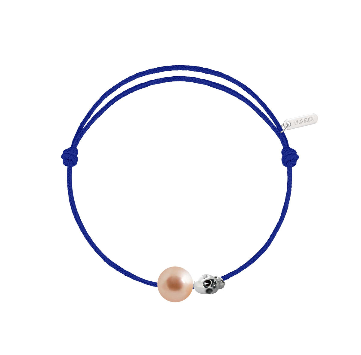 Pearly gold skull perle rose cordon bleu électrique