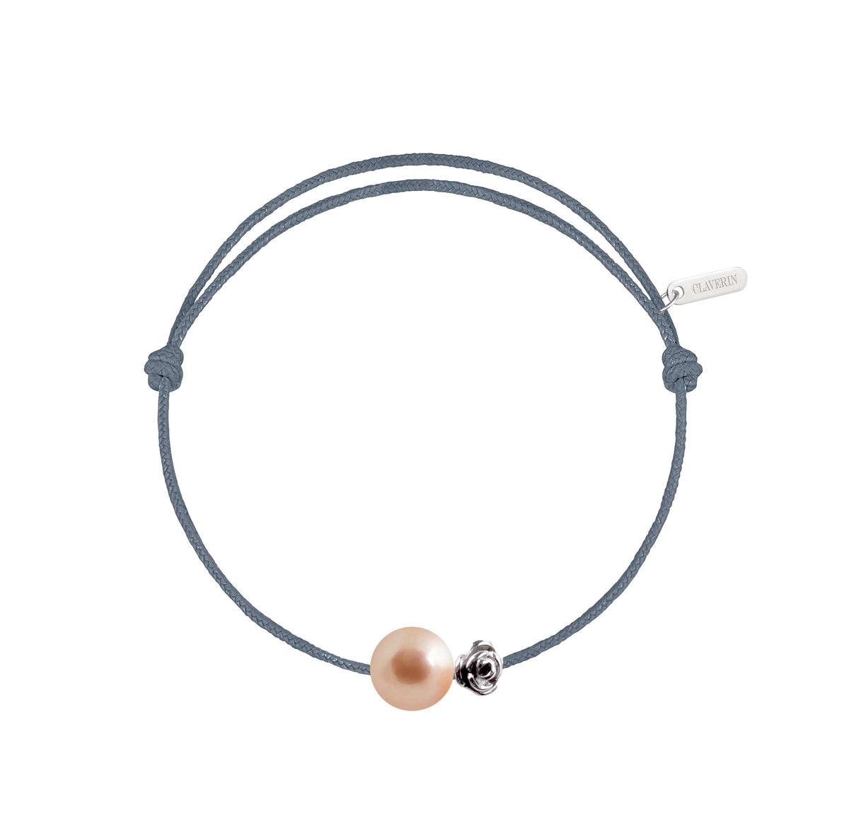 Pearly gold flower perle rose cordon gris cendré