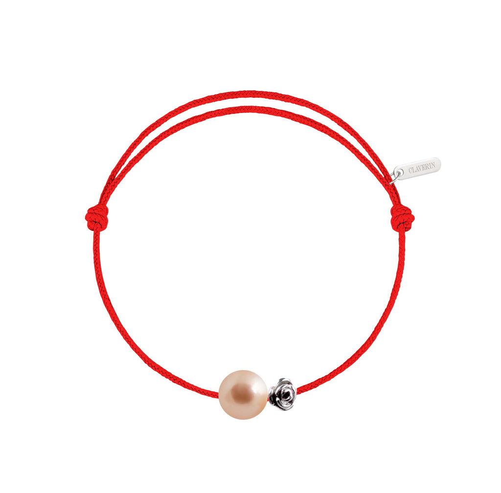 Pearly gold flower perle rose cordon rouge corail