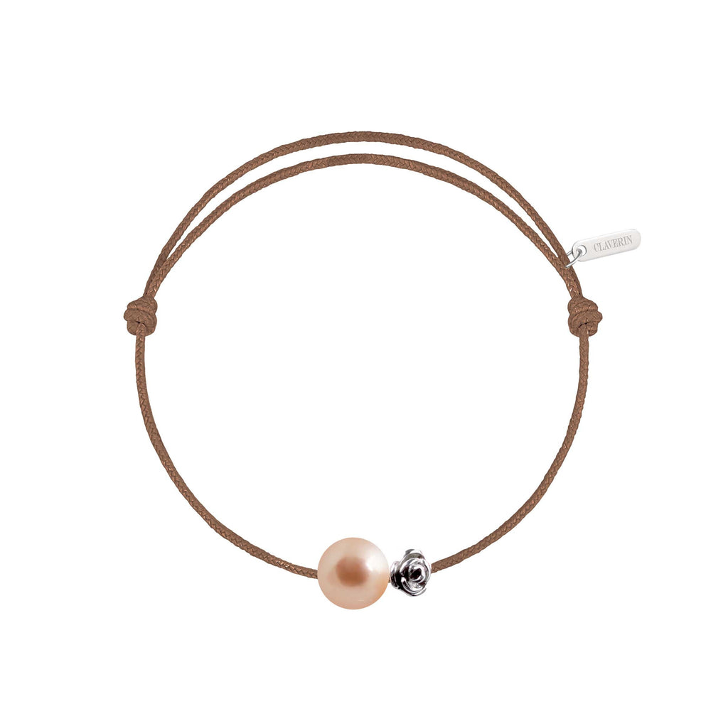 Pearly gold flower perle rose cordon taupe