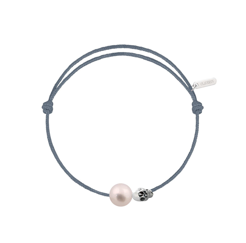 Pearly gold skull cordon gris cendré