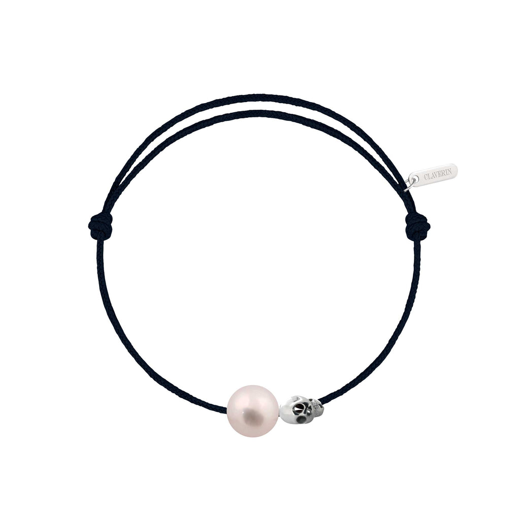 Pearly gold skull cordon noir charbon