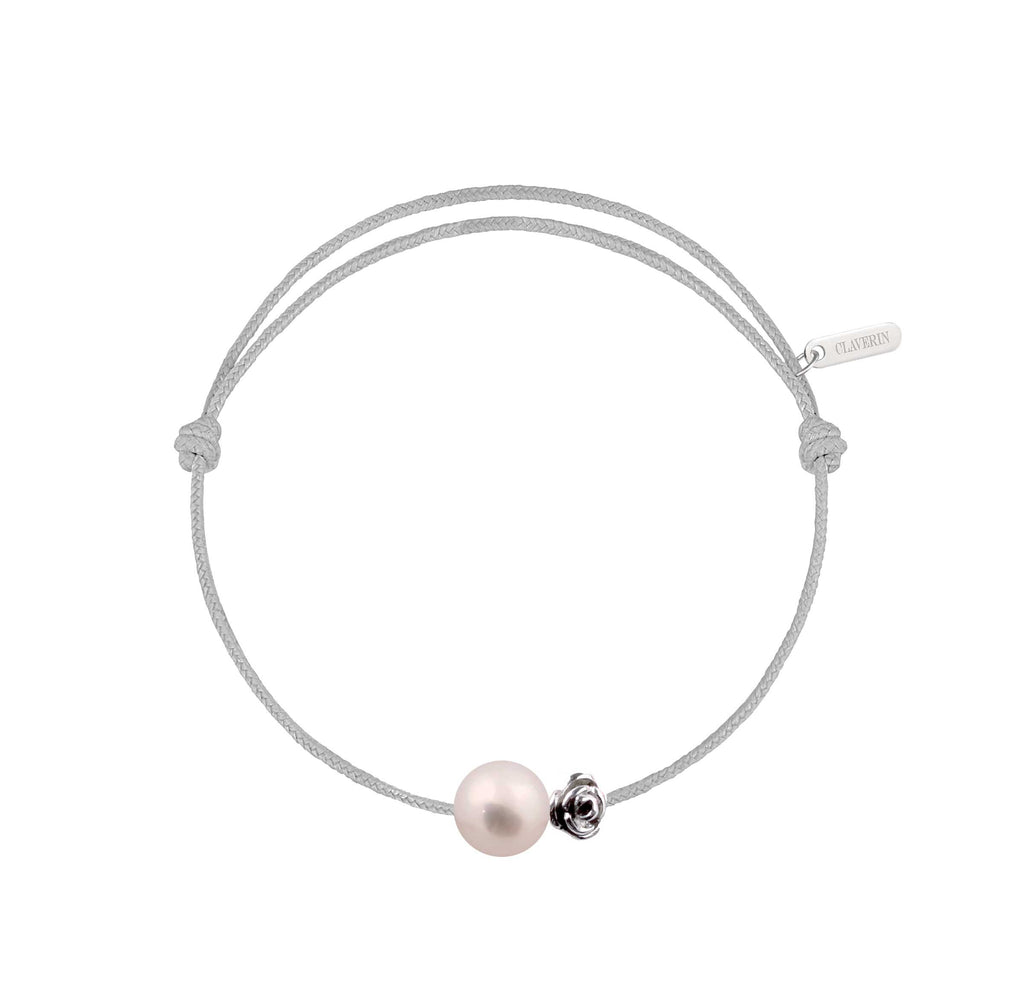Pearly gold flower cordon gris perle
