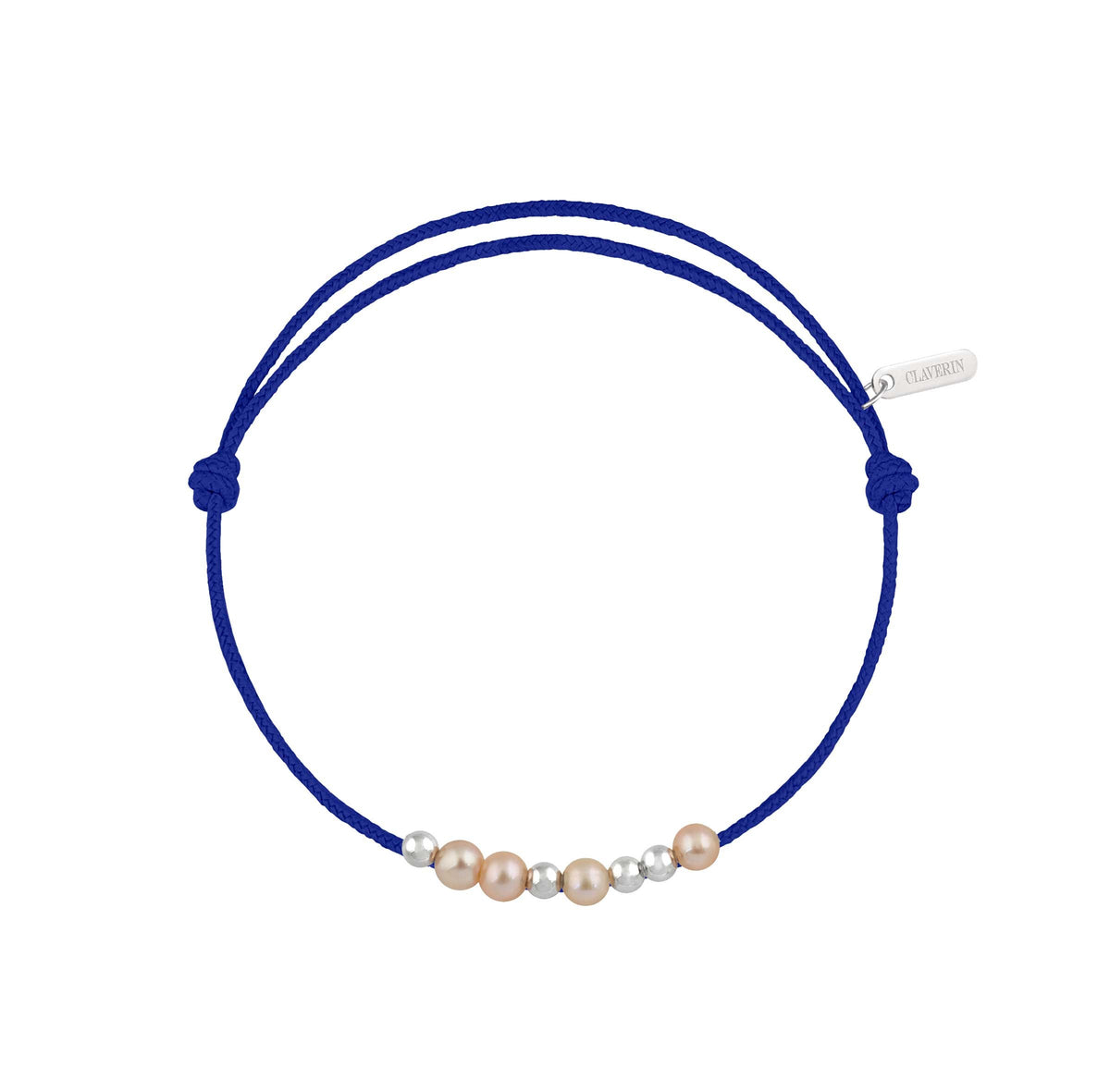 8 little treasures perles roses cordon bleu électrique