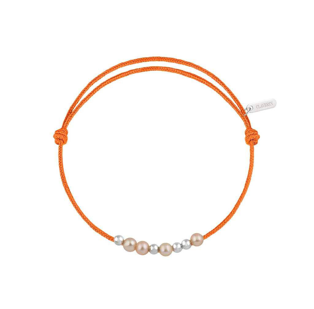 8 little treasures perles roses cordon mandarine
