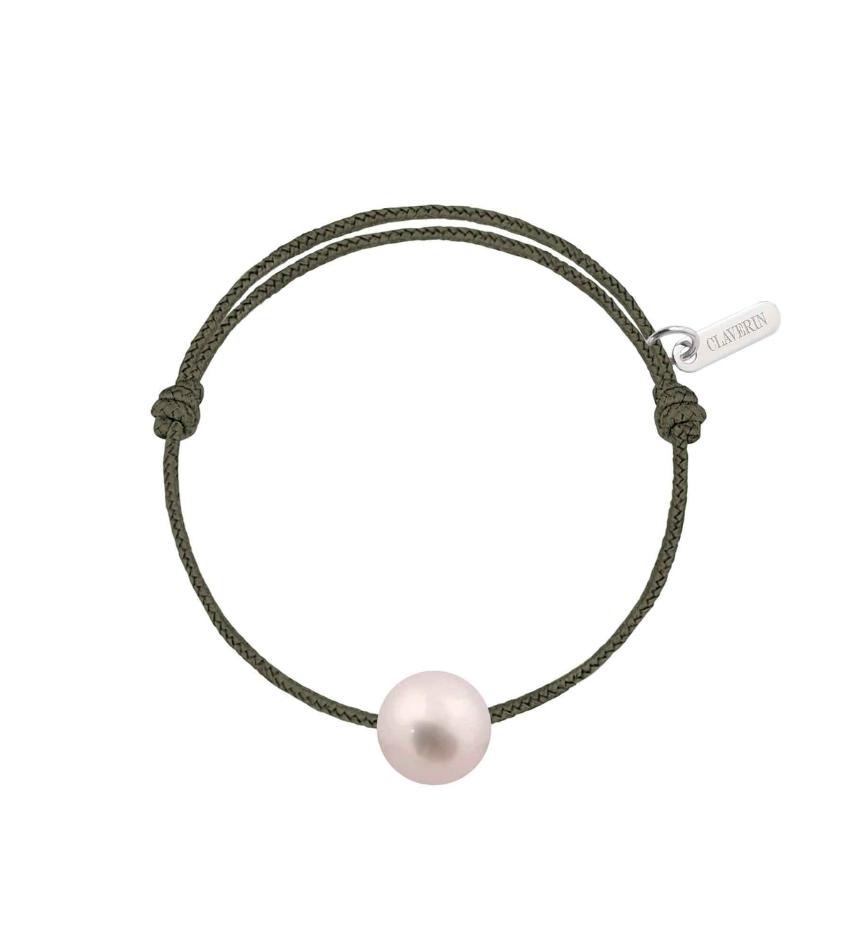 Baby pearly perle blanche cordon kaki