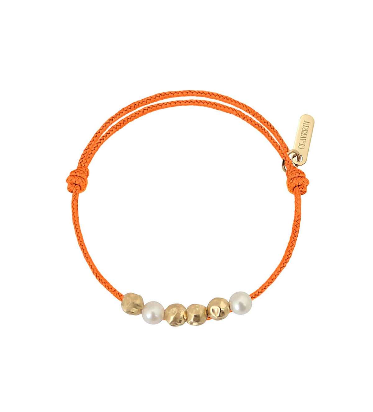 Baby Météorites perles blanches cordon mandarine