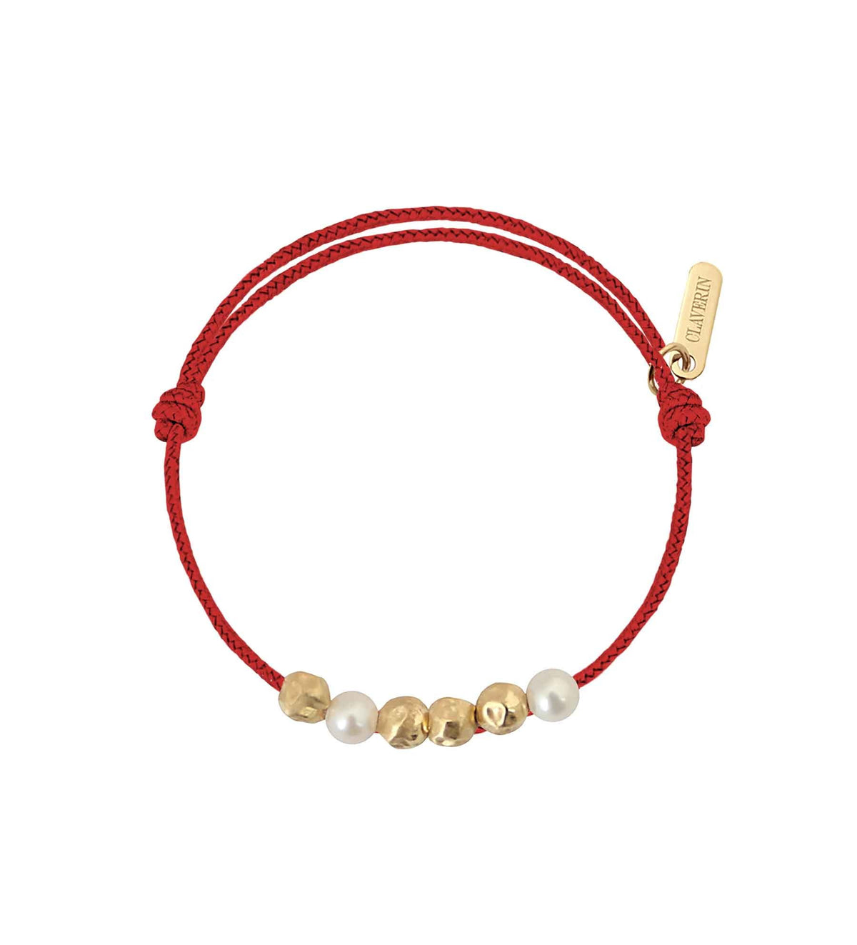 Baby Météorites perles blanches cordon rouge passion
