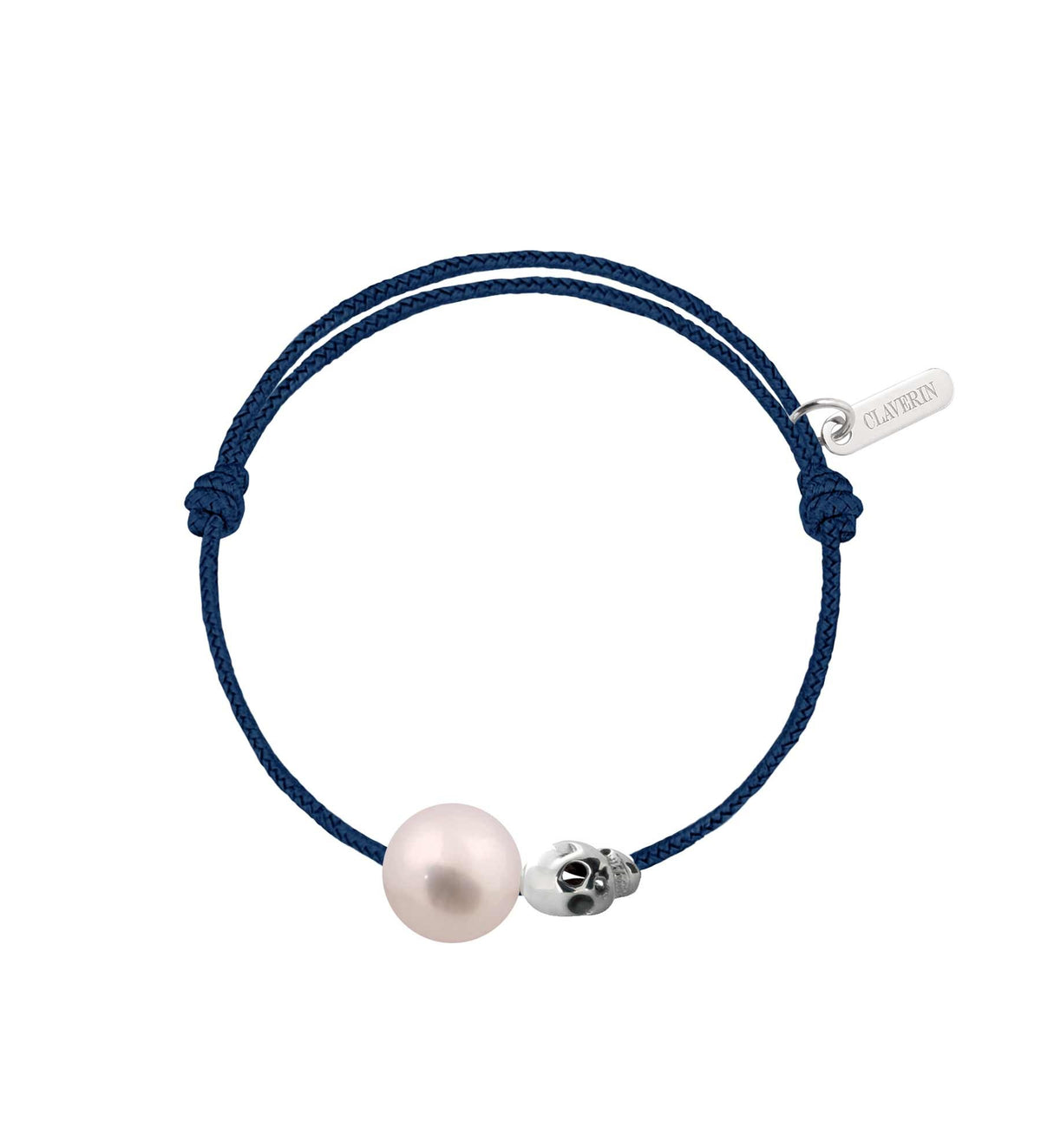 Baby pirate perle blanche cordon bleu marine