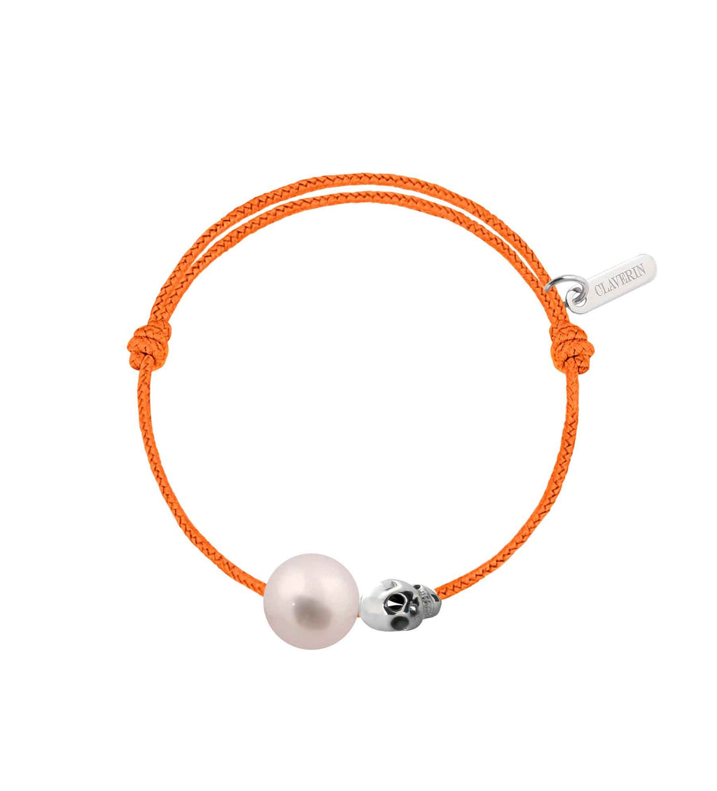 Baby pirate perle blanche cordon mandarine