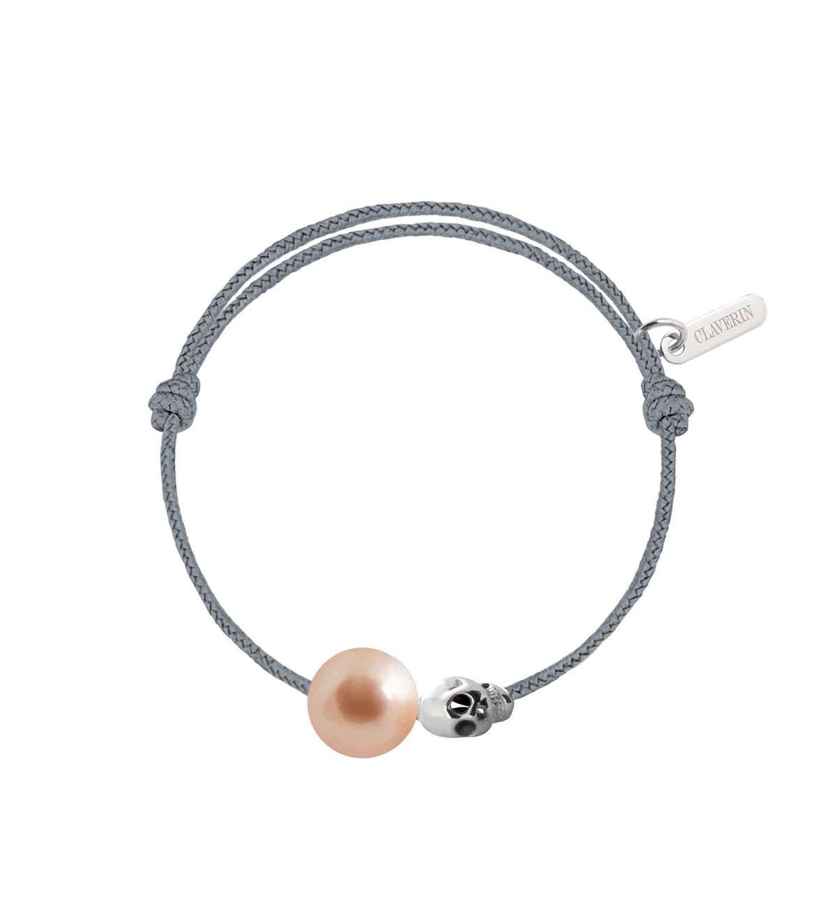 Baby pirate perle rose cordon gris cendré