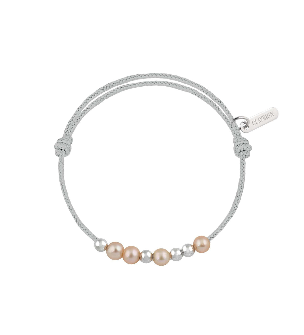 Baby 8 little treasures perles roses cordon gris perle