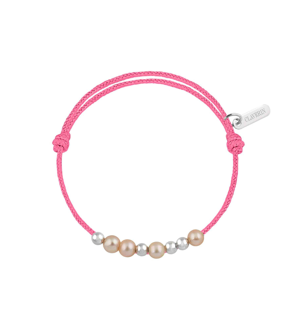 Baby 8 little treasures perles roses cordon rose fuschia