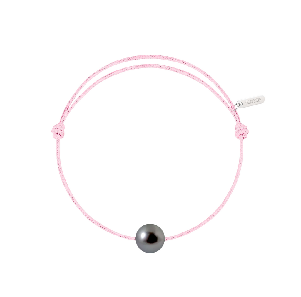 Simply pearly perle noire de Tahiti cordon baby rose