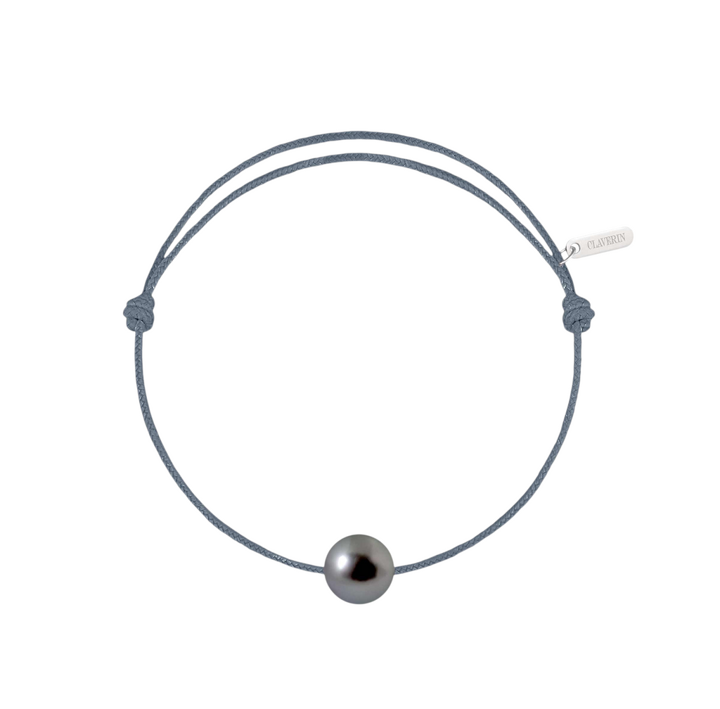 Simply pearly perle noire de Tahiti cordon gris cendré