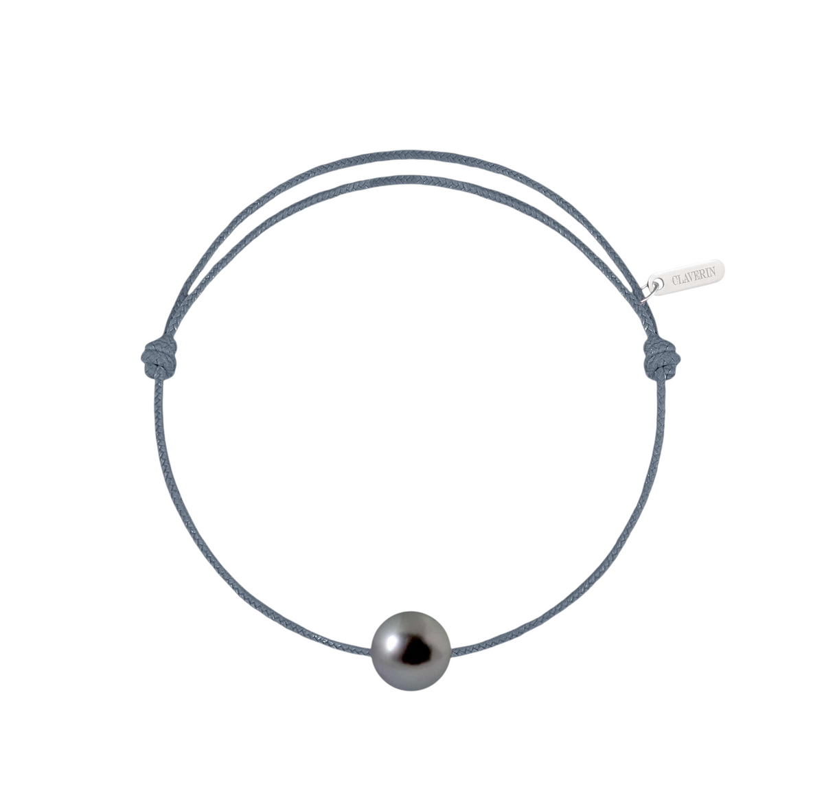 Simply pearly perle noire de Tahiti cordon gris cendré