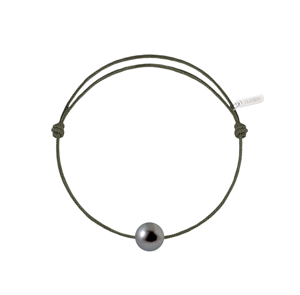 Simply pearly perle noire de Tahiti cordon kaki