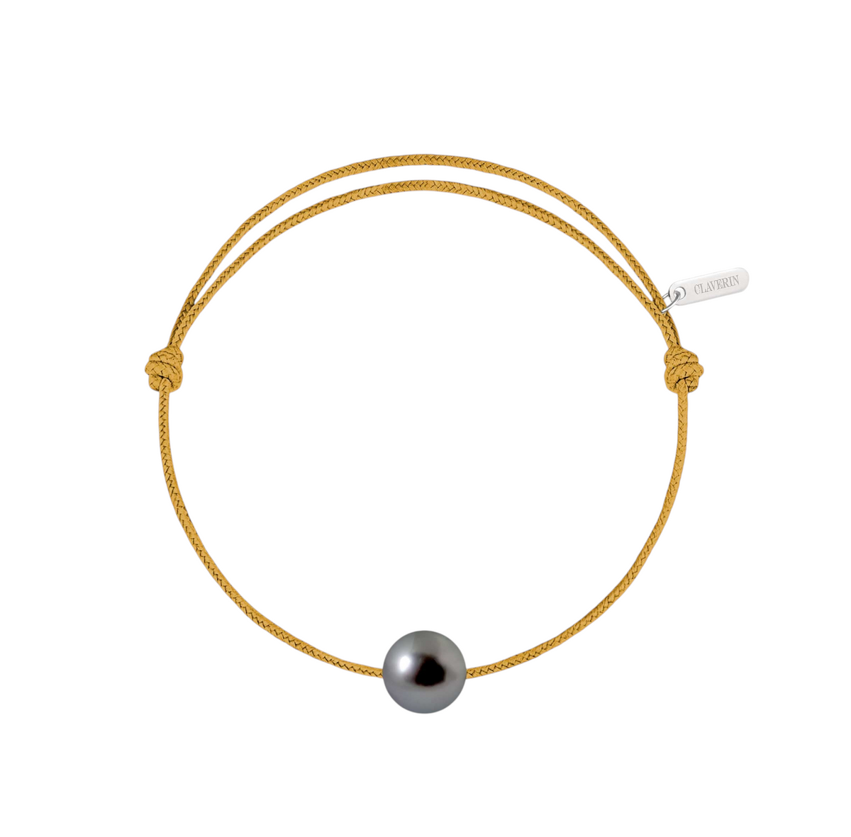 Simply pearly perle noire de Tahiti cordon moutarde