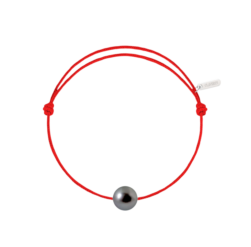 Simply pearly perle noire de Tahiti cordon rouge corail