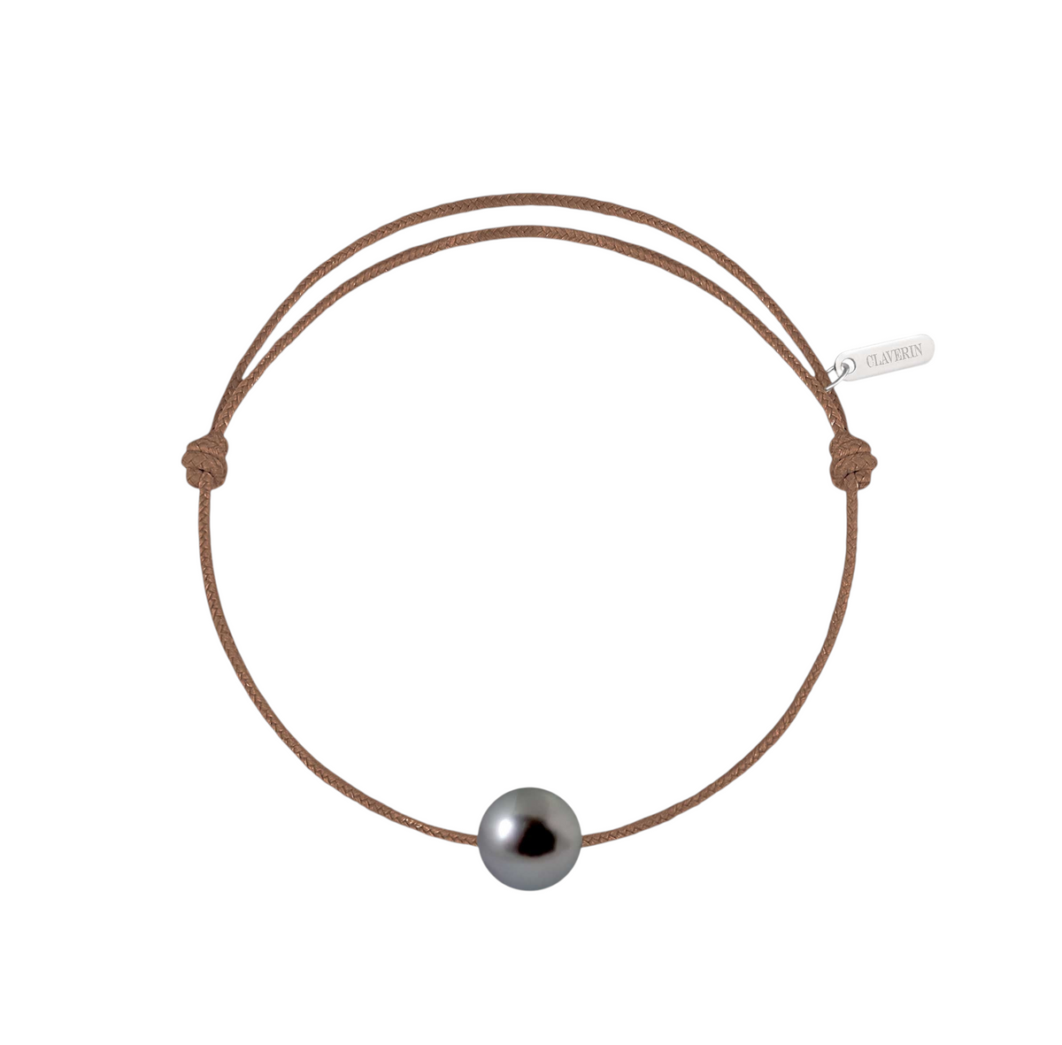 Simply pearly perle noire de Tahiti cordon taupe