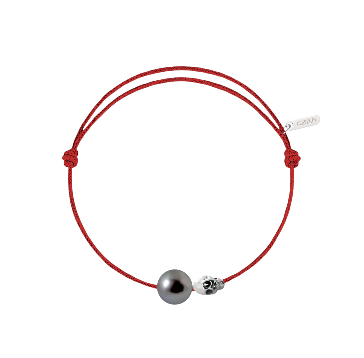 Pearly gold skull perle noire cordon rouge passion