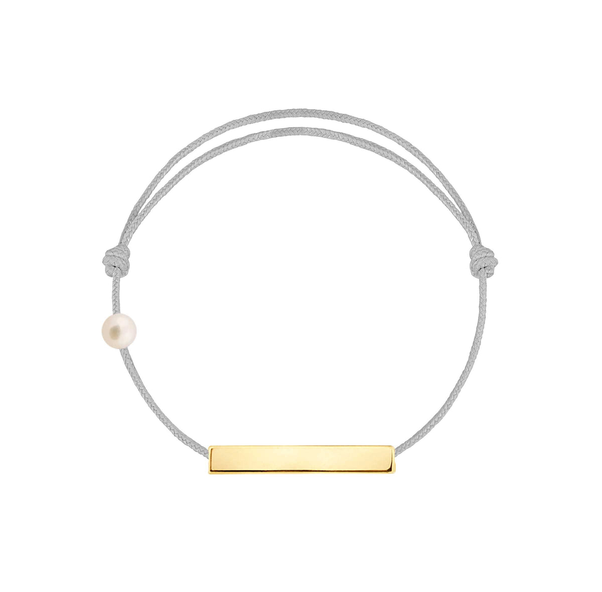 La Plaque cordon gris perle