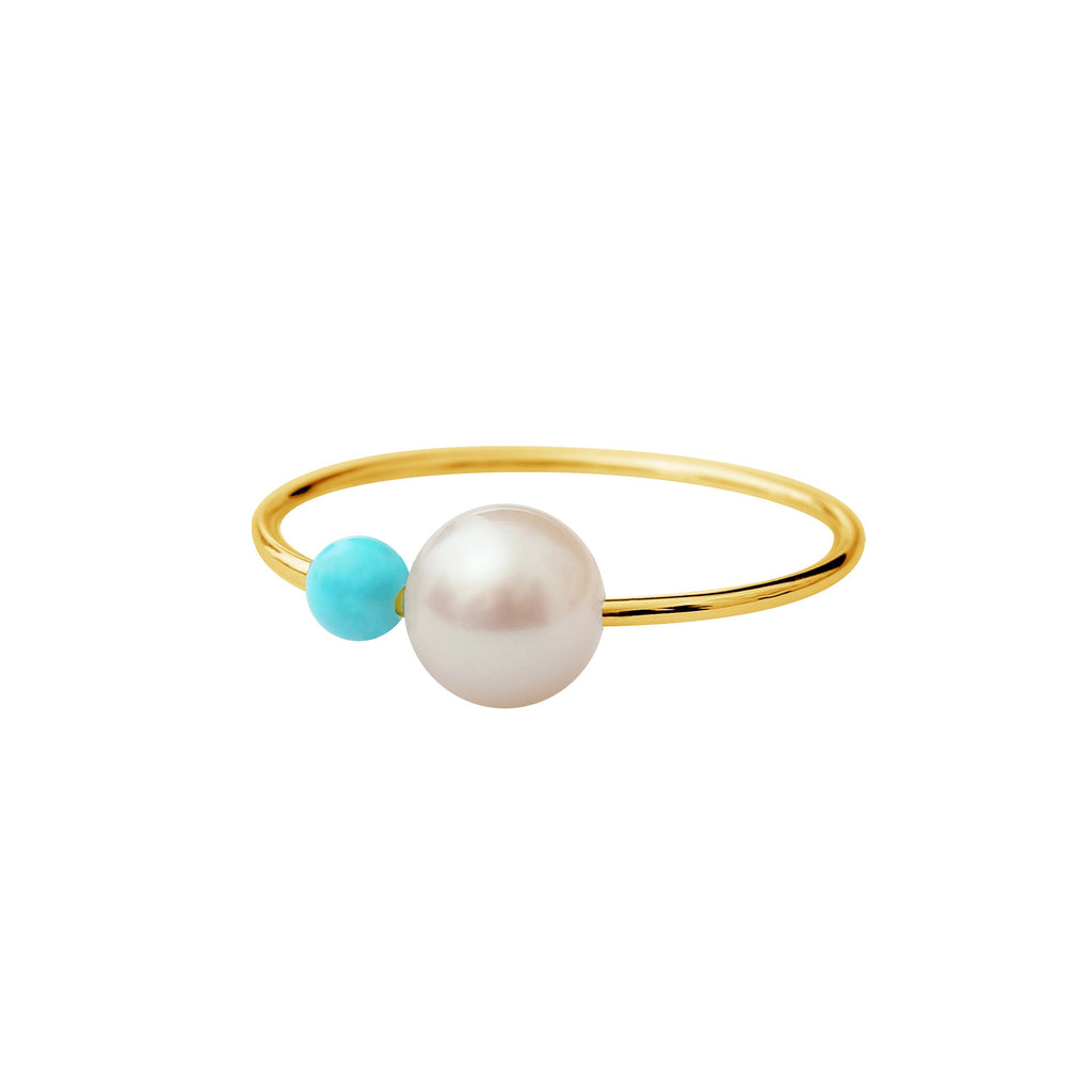Bague Blue Rosary or jaune