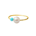Bague Blue Rosary or jaune