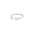 Bague Jonc or blanc perles blanches