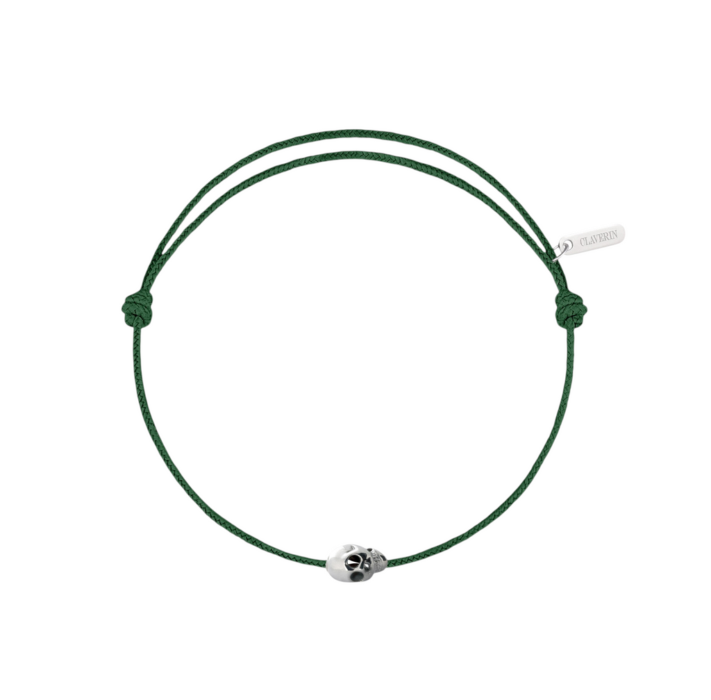 Gold Skull cordon vert sapin