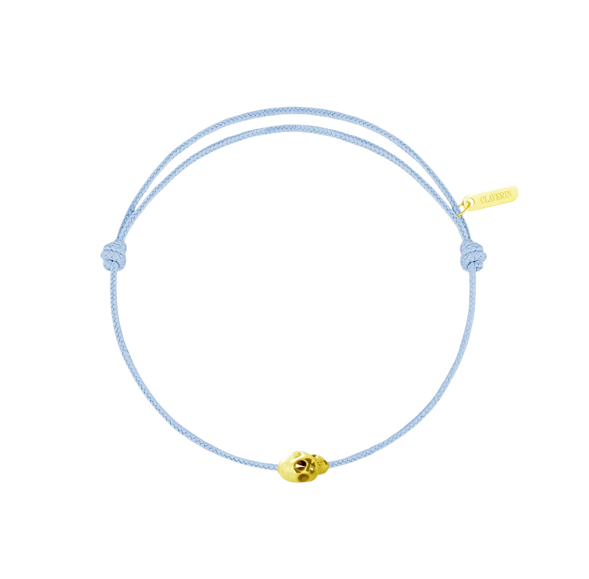 Gold Skull cordon baby blue