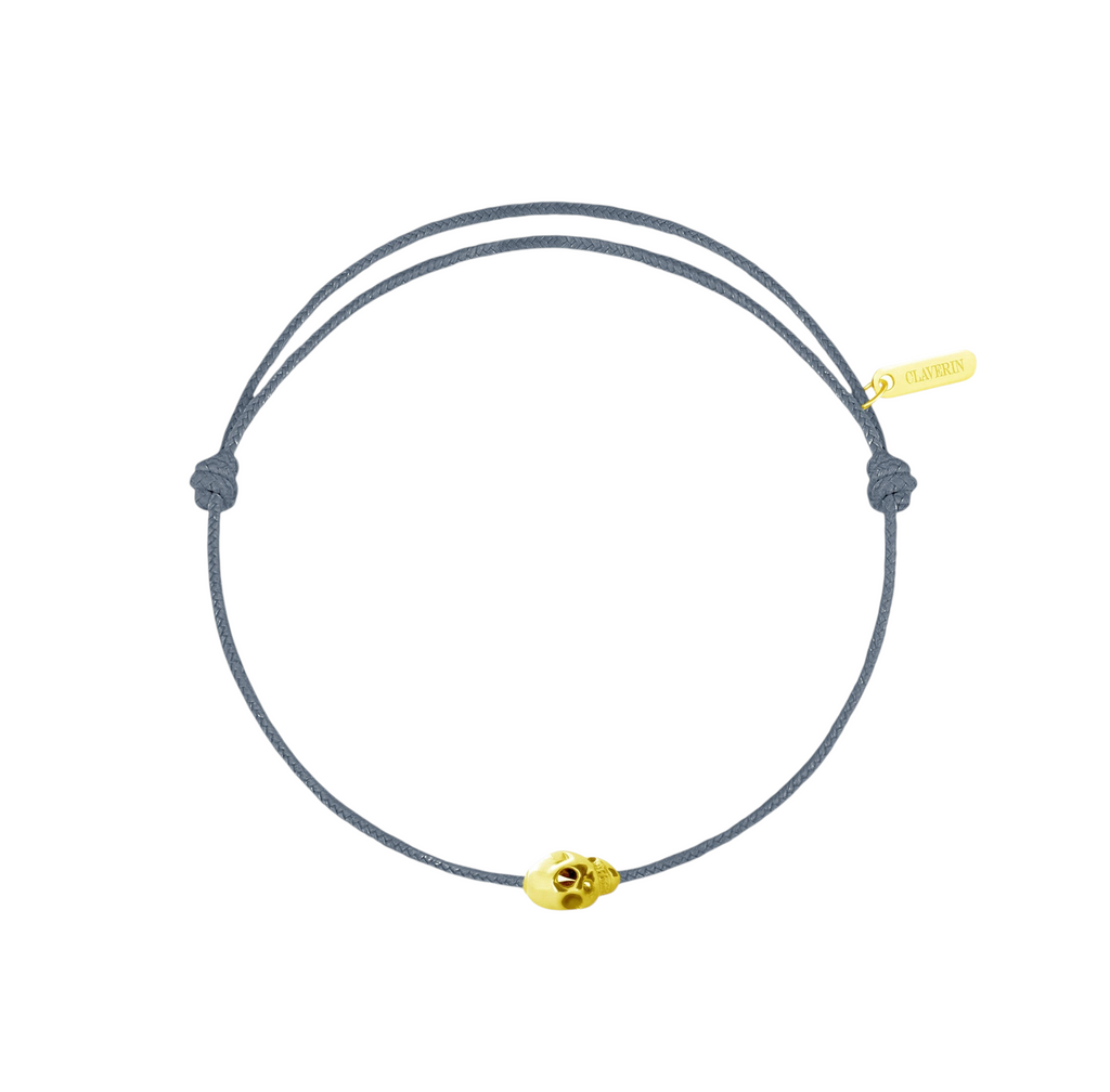 Gold Skull cordon gris cendré